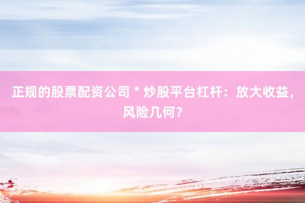 正规的股票配资公司 * 炒股平台杠杆：放大收益，风险几何？