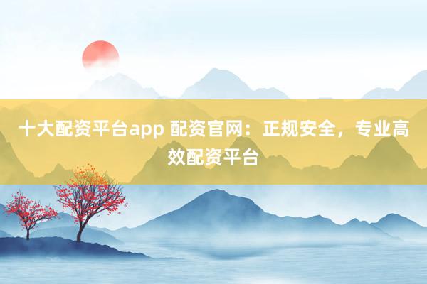 十大配资平台app 配资官网：正规安全，专业高效配资平台