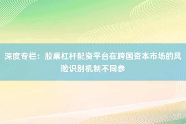 深度专栏：股票杠杆配资平台在跨国资本市场的风险识别机制不同参